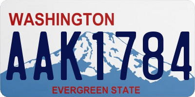 WA license plate AAK1784