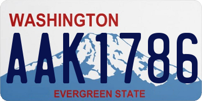 WA license plate AAK1786