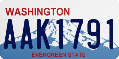 WA license plate AAK1791