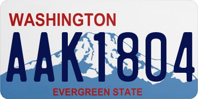 WA license plate AAK1804