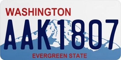WA license plate AAK1807