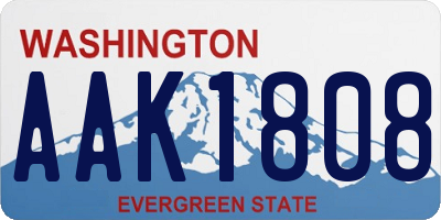 WA license plate AAK1808