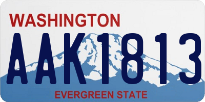 WA license plate AAK1813