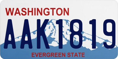 WA license plate AAK1819