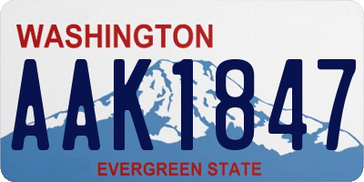 WA license plate AAK1847