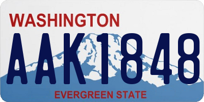 WA license plate AAK1848