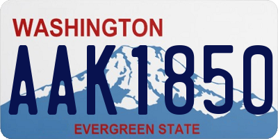 WA license plate AAK1850