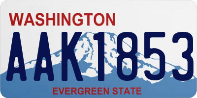 WA license plate AAK1853