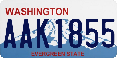 WA license plate AAK1855