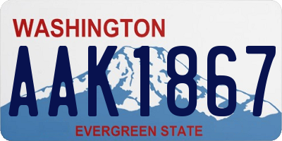 WA license plate AAK1867