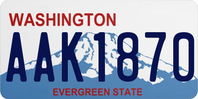 WA license plate AAK1870