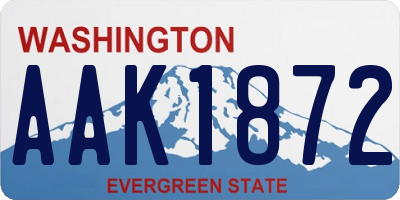 WA license plate AAK1872