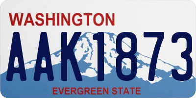 WA license plate AAK1873