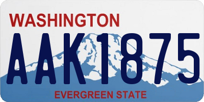 WA license plate AAK1875