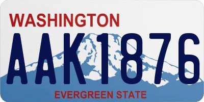 WA license plate AAK1876