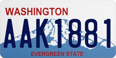 WA license plate AAK1881