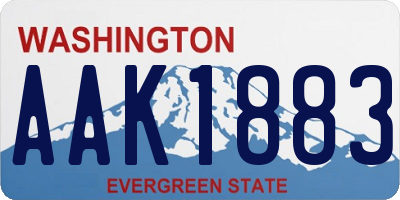WA license plate AAK1883