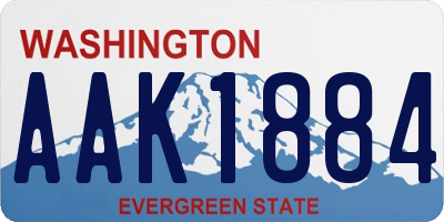 WA license plate AAK1884