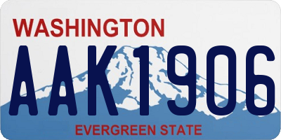 WA license plate AAK1906