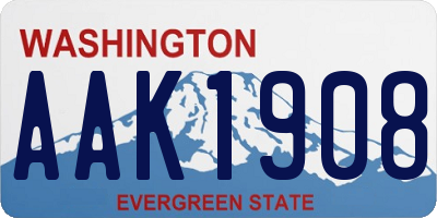 WA license plate AAK1908