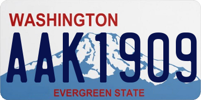 WA license plate AAK1909