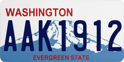 WA license plate AAK1912
