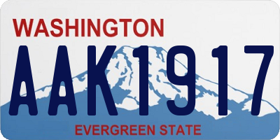 WA license plate AAK1917