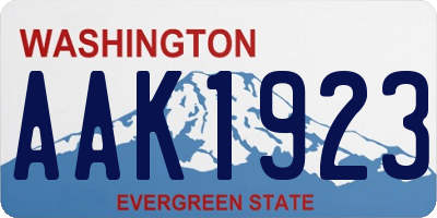 WA license plate AAK1923