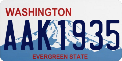 WA license plate AAK1935