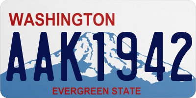 WA license plate AAK1942