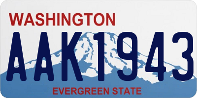 WA license plate AAK1943