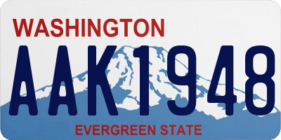 WA license plate AAK1948