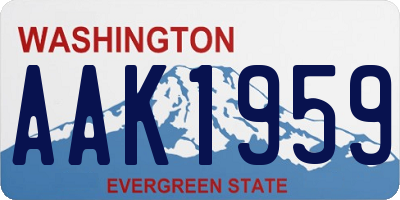 WA license plate AAK1959