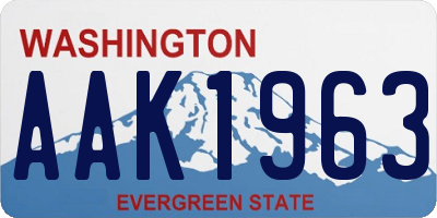 WA license plate AAK1963
