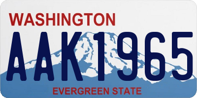 WA license plate AAK1965