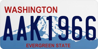 WA license plate AAK1966