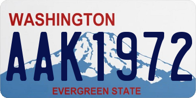 WA license plate AAK1972