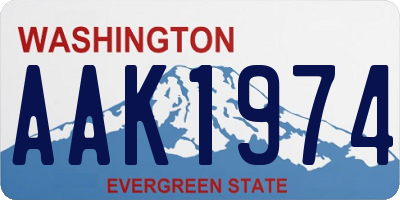 WA license plate AAK1974