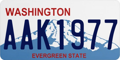 WA license plate AAK1977
