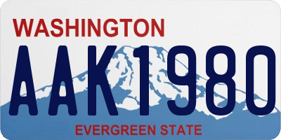 WA license plate AAK1980