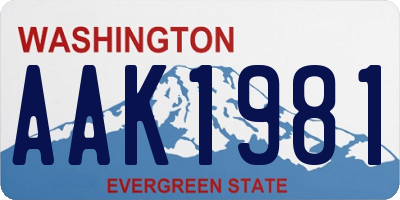 WA license plate AAK1981
