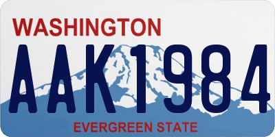 WA license plate AAK1984