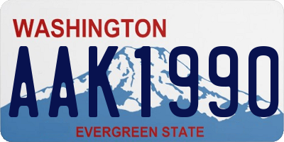 WA license plate AAK1990