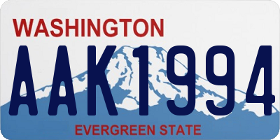 WA license plate AAK1994