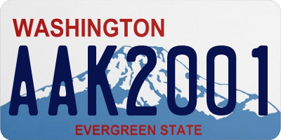 WA license plate AAK2001