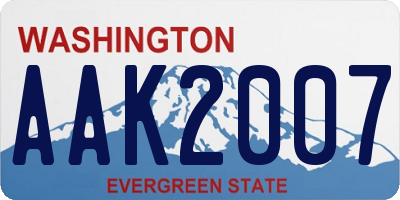 WA license plate AAK2007