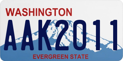 WA license plate AAK2011
