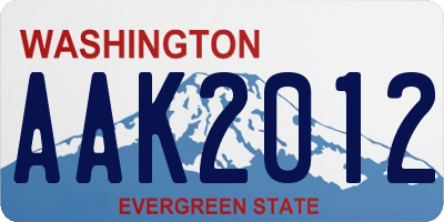WA license plate AAK2012