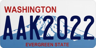 WA license plate AAK2022