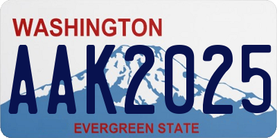 WA license plate AAK2025
